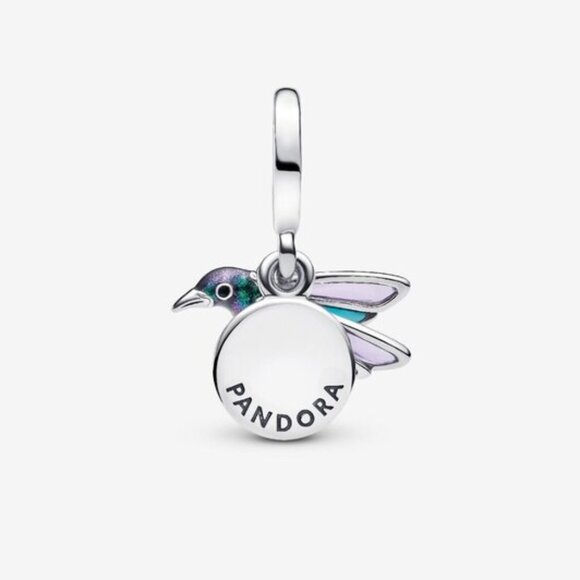 Pandora Hummingbird Double Dangle Charm - Picture 2 of 4